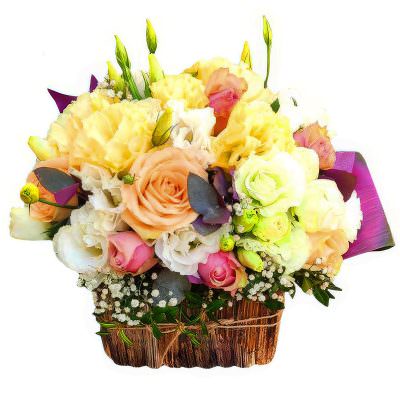 Цветы в корзине «Летнее тепло»